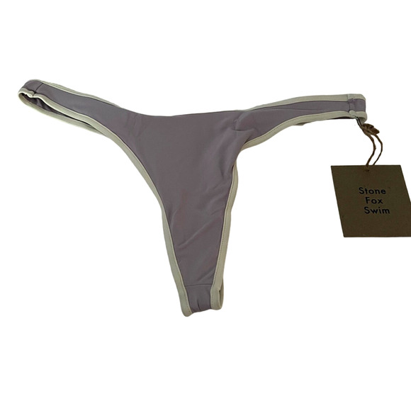 NWT Free People Stone Fox Swim Women's Moon Thong Bikini Swim Bottom Orchid SZ L - Picture 1 of 5